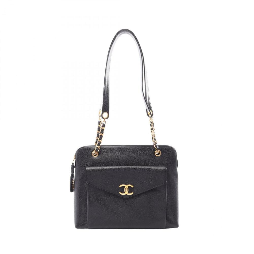 Chanel Coco Mark Tote Bag Handbag, Caviar Leather (Grained Calfskin), Women's...